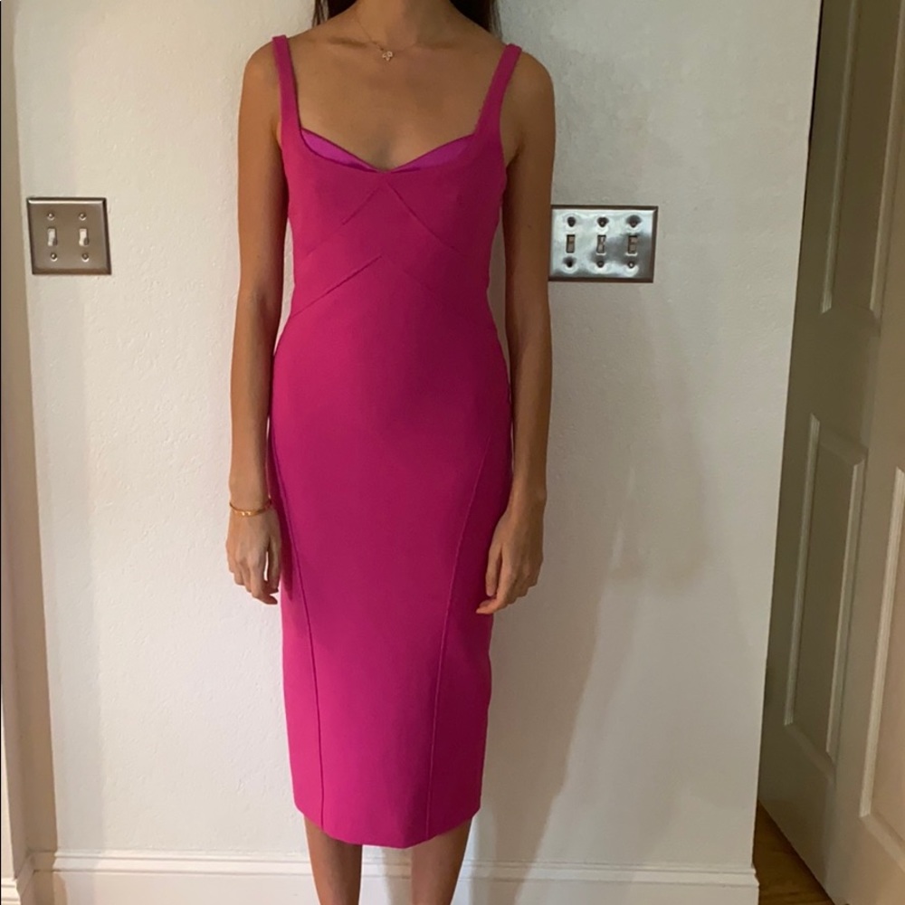 hot pink dress. cocktail dress